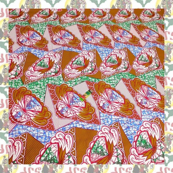 【SALE/180cm x 110cm/2ヤード】アフリカンプリント生地 barg-g55 アフリカ布 アフリカ生地 ゴールドプリント アンカラ キテンゲ パーニュ
