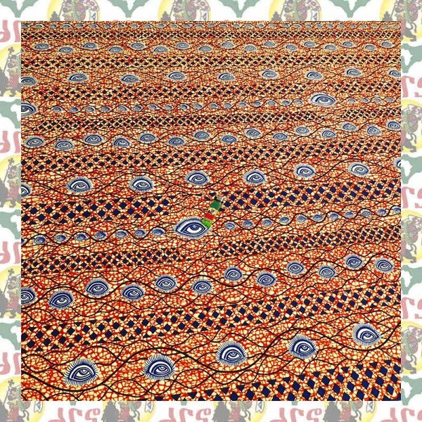 【SALE/270cm x 110cm/3ヤード】アフリカンプリント生地 barg-j85 アフリカ布 アフリカ生地 ゴールドプリント アンカラ キテンゲ パーニュ