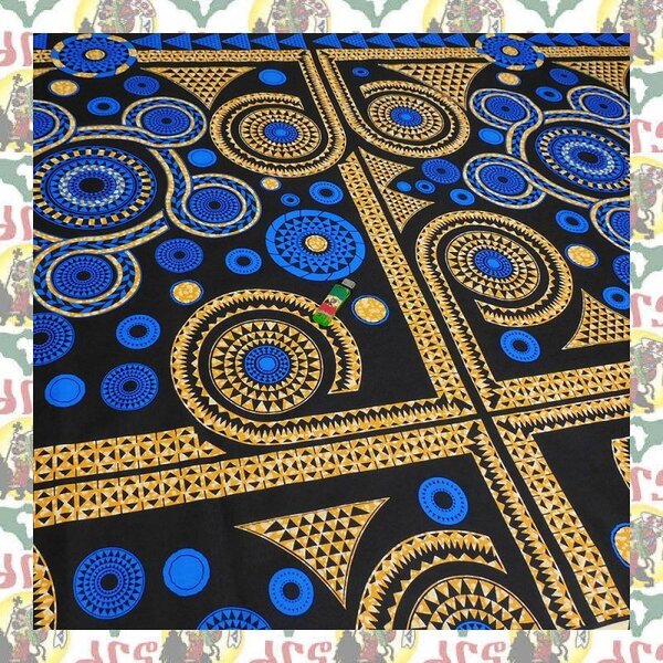 【SALE/180cm x 110cm/2ヤード】アフリカンプリント生地 barg-f42 アフリカ布 アフリカ生地 ゴールドプリント アンカラ キテンゲ パーニュ