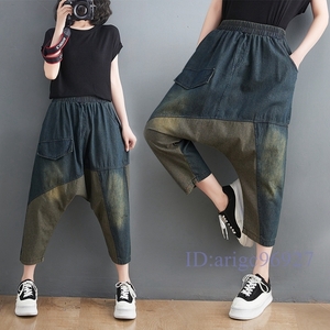 M911* new goods spring summer ** lady's * casual * easy body type cover * stylish switch Denim * sarouel pants M~XXL