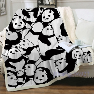 E343* Panda blanket blanket relaxation simple .. pretty bed living sofa car lap blanket knees warm winter autumn protection against cold 