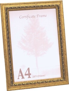 OA picture frame poster panel resin made frame PC paper for desk menu amount volume discount commodity 9011N A4 size Gold 