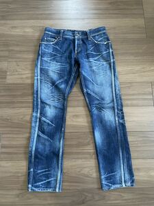 5351 pool Homme Denim jeans beautiful goods damage processing made in Japan hem * small of the back chain stitch G Jean 