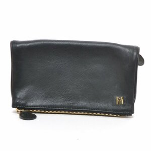 *253001 MYSUELLYma chair eli leather clutch bag lady's black plain 