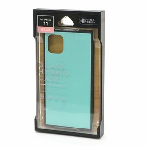 ▽401896 未開封品 PGA Premium Style iPhone 11 用 ガラスハイブリッドケース PG-19BGT04BL クリックポスト198円 ブルー