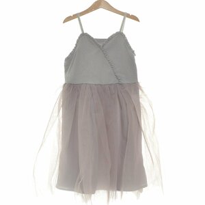 *444968 unused goods enchante petit Enchante pti frill polka dot chu-ru dress One-piece 140 Kids child Junior girl gray 