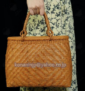  ultimate beautiful goods * superior article high class UP handbag mountain .. basket bag hand-knitted mountain ... bag basket cane basket 