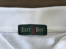 古着 EASTBOY イーストボーイ 半袖 ポロシャツ 白 Mサイズ レディース ワンポイント 刺繍 カノコ編み コットン 綿100% トップス 定番_画像5