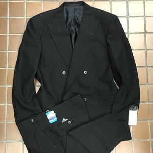 【新品★礼服】★激安礼服★オールシーズン礼服/サイズXL AB7 /ブラック　漆黒の黒/ノーベンツ　2タック/冠婚葬祭　アジャスター　限定1点