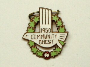 [送料無料]レトロ 1950年 大阪共同募金委員会バッジ COMMUNITY CHEST