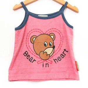  Castelbajac camisole Bear - Heart tops for girl 90 size pink navy blue baby child clothes CASTELBAJAC