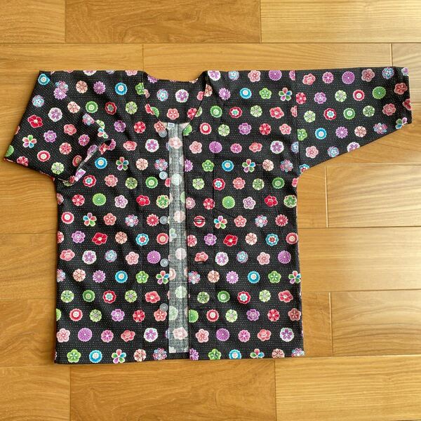 花紋　鯉口シャツ（ダボシャツ）サイズ100 ハンドメイド 