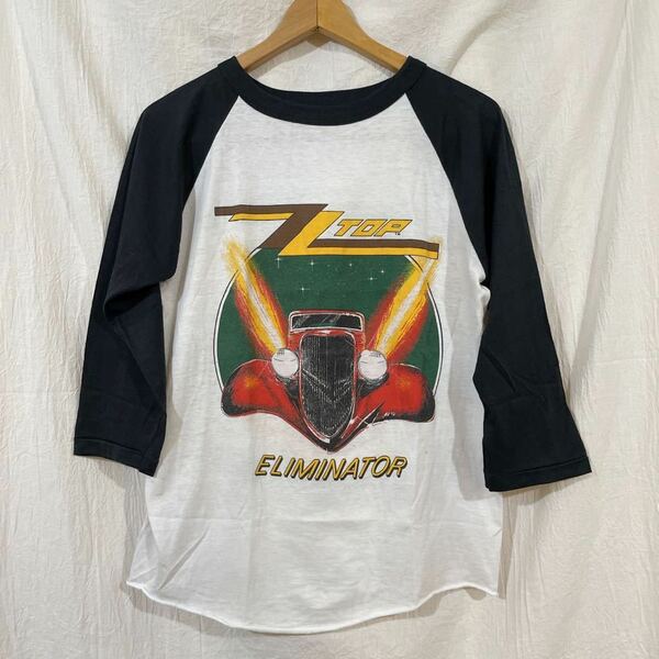 80’s ZZトップ Eliminator ラグランTシャツ L 白黒 50/50