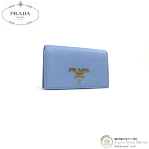 プラダ （PRADA） サフィアーノレザー カードケース 名刺入れ ICケース 1MC122 ブルー（美品）中古