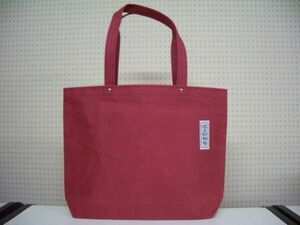  Kyoto * one . confidence Saburou canvas * pocket attaching shoulder ..* largish tote bag * red color * postage 510 jpy 