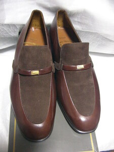 ★未使用★ BALLY FRANCE 革靴 サイズ7E 25㎝-25.5cm レザー ブラウン 