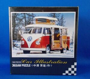  unopened car illustration ration jigsaw puzzle 108 piece VW bus middle .. male Epo k company surface white parts .. Volkswagen 