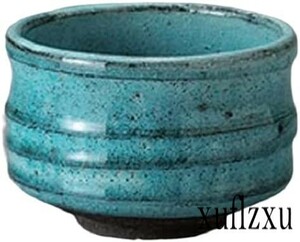 日本製　シンプル　抹茶碗 土物ブルー抹茶碗 美濃焼