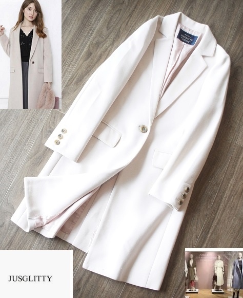 全品特価 - 新品未使用 JUSGLITTY ホワイトチェスターコート - 販売