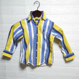 A509 ◇ Polo by Ralph Lauren | ポロバイラルフローレン　長袖シャツ　青/黄/白　中古　サイズ５