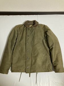 希少36 40s ビンテージ US.NAVY N-1 デッキジャケット アルパカ コの字ZIP USN ミリタリー 1940年代 US NAVY 実物 N-1 デッキジャケット