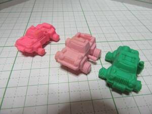  used rare thing * supercar eraser 3 pcs, Chevrolet ( pink ), Toyota ba Rune (. color ), Jeep * combat ( green ) home storage commodity F01