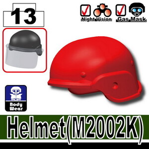 L0104E　AFM ヘルメット M2002K/レッド 米軍装備/MICH2002をモチーフ/シールドの取付可能/フィグ用