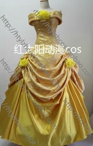 xd139ディズニー 美女と野獣 Beauty and the Beast ベル Belle プリンセス ワンピース コスプレ衣装