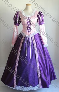 xd131ディズニー 塔の上のラプンツェル Rapunzelラプンツェル プリンセス ワンピース ドレス ハロウィン コスプレ衣装