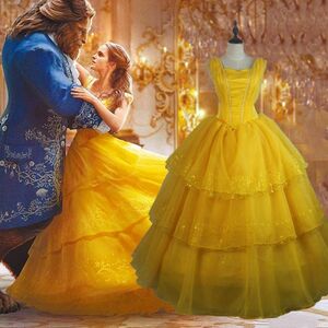 xd152ディズニー 美女と野獣 Beauty and the Beast ベル Belle プリンセス ワンピース コスプレ衣装