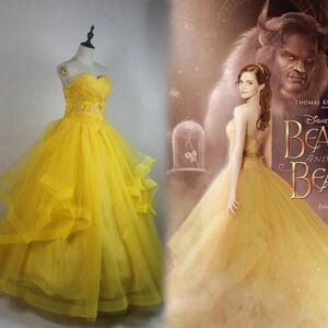 xd151ディズニー 美女と野獣 Beauty and the Beast ベル Belle プリンセス ワンピース コスプレ衣装