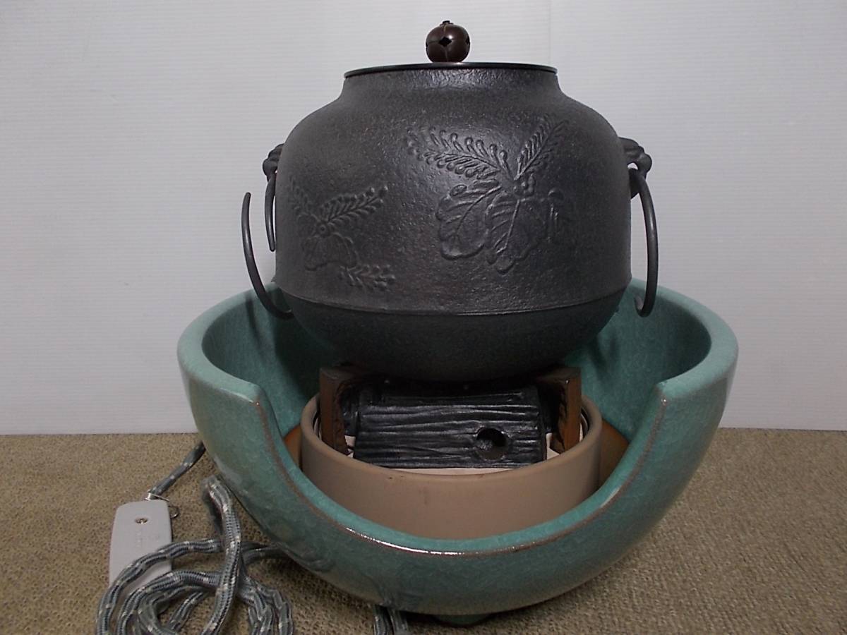 通販の人気 しきの釜 茶釜 炭型電熱器 野々田 釜 風炉 茶道具 茶器