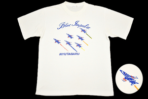Y-5035* free shipping *Blue Impulse NYUTABARU blue Impulse new ta bar Taffnata crucian * aircraft fighter (aircraft) white short sleeves T- shirt LL
