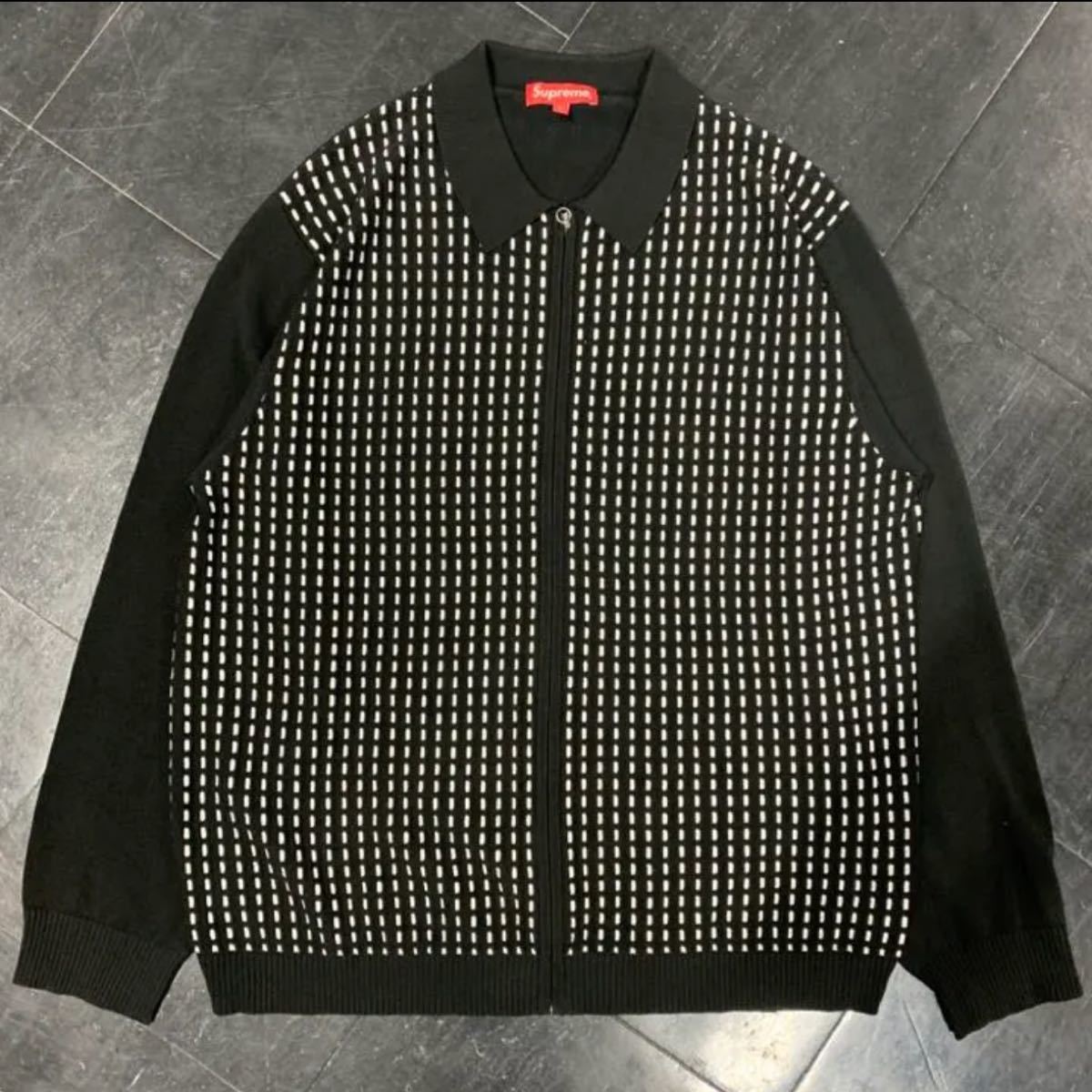 supreme Dashes Zip Up Knit Polo 18ss-