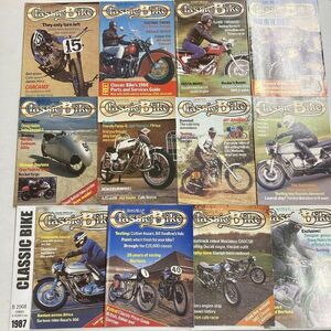 B2908　1987　12冊セット「CLASSIC BIKE」　クラシックバイク　英国　旧車雑誌　英国車　ビンテージ　自動車