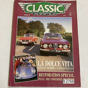 B2768　1987「CLASSIC AND SPORTSCAR」英国旧車雑誌　英国車 雑誌 旧車　ビンテージ　クラシックカー　自動車