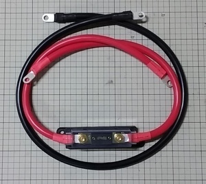 SP1500-112/212用（全長1900mm）インバーターバッテリー接続ケーブル・ヒューズホルダーブラックセットKIV60Sq赤黒！14,860円