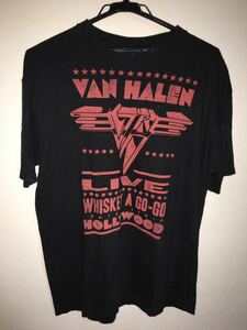 メキシコ製　VAN HALEN バンヘレン　whiskey a gogo Tシャツ　 L バンドTシャツバンTバンティーヴァンヘレン2009