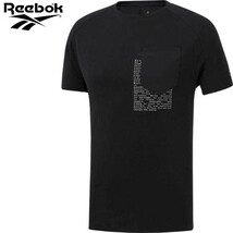 リーボック 胸ポケット 半袖Tシャツ Lサイズ 黒 ED3677_画像1
