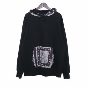 アトモス ラボ マナスタッシュ ATOMOS LAB × MANASTASH PAISLEY HOODIE ペイズリー フーディー パーカー ブラック Lサイズ 7103112