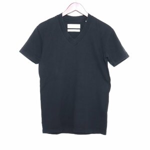 ウノピゥウノウグァーレトレ 1PIU1UGUALE3 SEW ISLAND COTTON 海島綿 Vネック 半袖カットソー Tシャツ ブラック サイズ4 MRT001