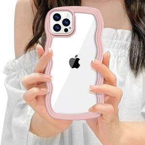 透明 iPhone13 Proケースクリア薄型軽量耐衝撃 滑り止めTPUスマホケースアイフォンカバーレンズ保護全面保護 (ピンク)
