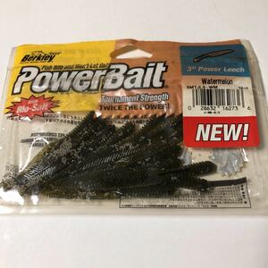 未使用　バークレー Berkley Power bait bio salt Watermelon 12ct ワーム 3 Power Leech ストレートワーム