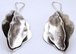 * Curren silver earrings * leaf * plant * long earrings * Drop earrings * Curren group *karen silver[22tp02]