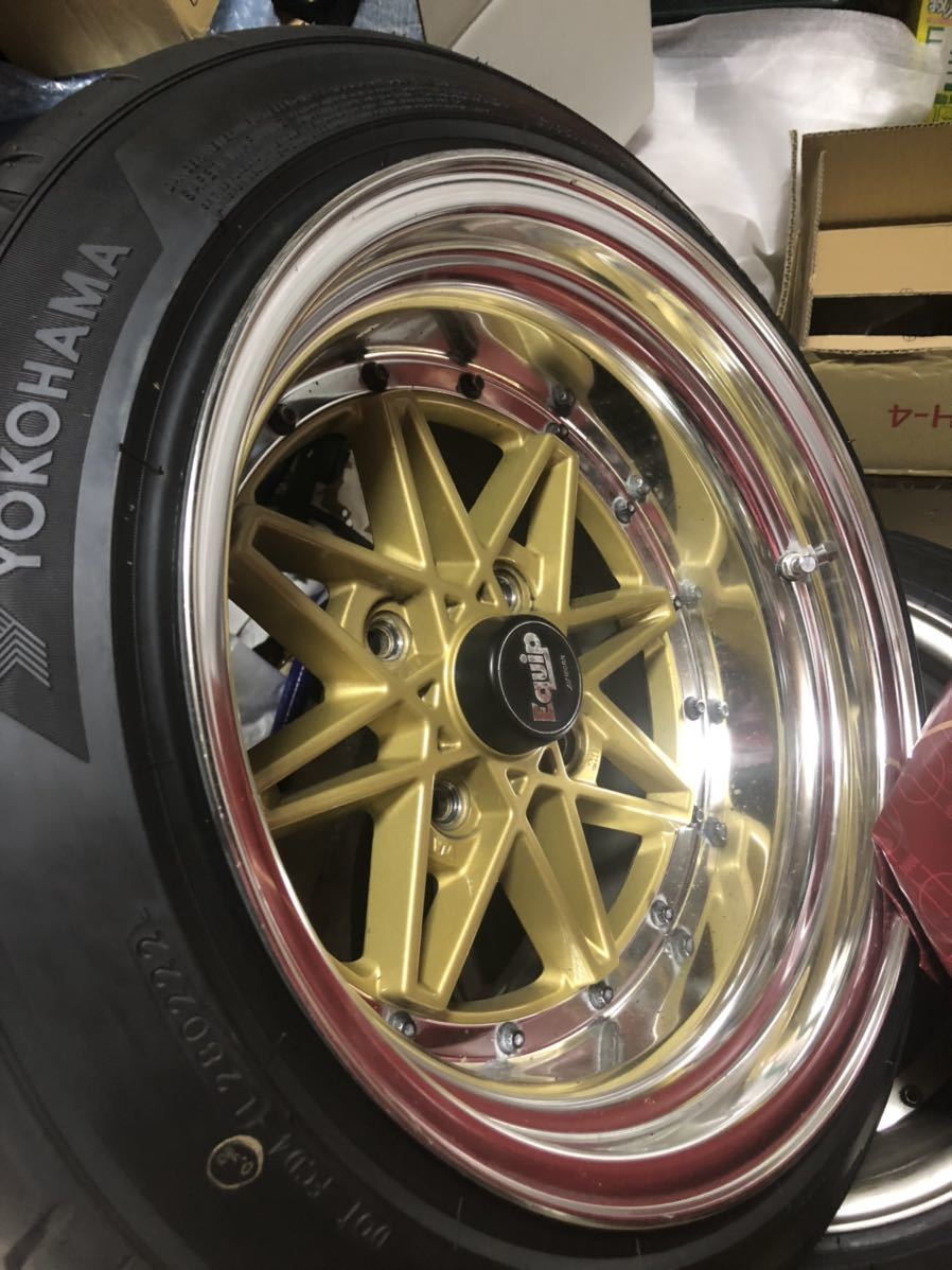 WORK EQUIP 03 14インチ 9J オフセット-6 ゴールド 中古 深リム