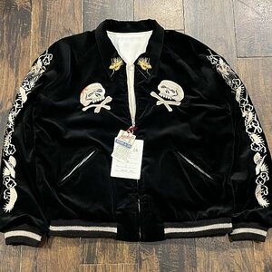 港商 & CO. スペシャルエディション 別珍スカジャン “SKULL” × “WHITE EAGLE” TT15197 119)ブラック サイズ大 アウター ミリタリー