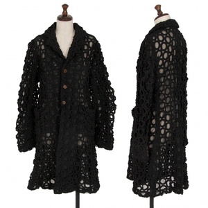  Comme des Garcons COMME des GARCONS Circle embroidery mesh long jacket black S [ lady's ]