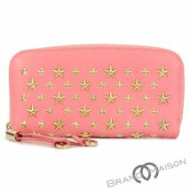 Aランク【ジミーチュウ】スターズスタッズウォレット/スタッズ/スター/レザー/ピンク/Jimmy Choo/レディース/pink_画像1