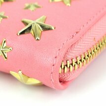 Aランク【ジミーチュウ】スターズスタッズウォレット/スタッズ/スター/レザー/ピンク/Jimmy Choo/レディース/pink_画像5