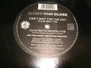 ●UK SOUL HOUSE 12inch●CLOSER THAN CLOSE / CAN'T WAIT FOR THE DAY